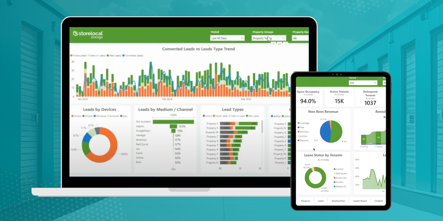 Self-Storage Data displayed on software